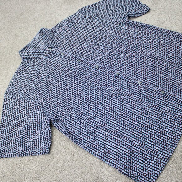 Tori Richard AOP Shirt Mens 2XL XXL Blue Beach All Over Print Stretch S/S Button - Picture 7 of 13